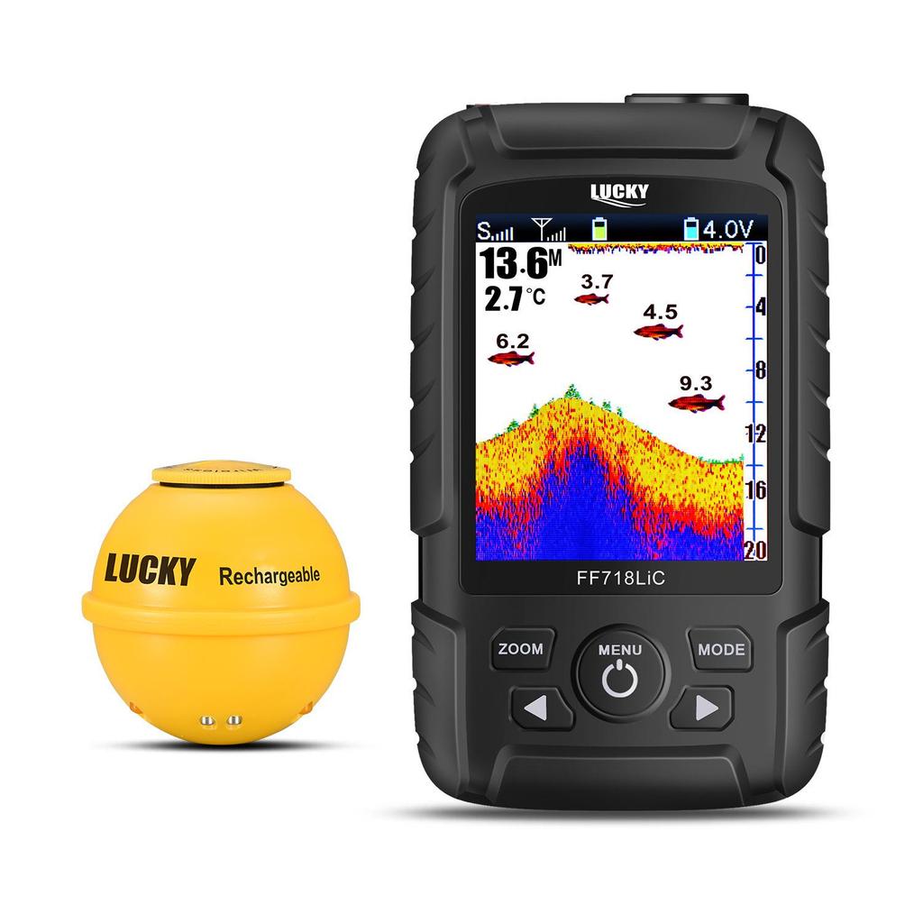 Šťastný bezdrátový HD vyhledávač ryb s barevným displejem - Prémiový podvodní sonar pro rybolov