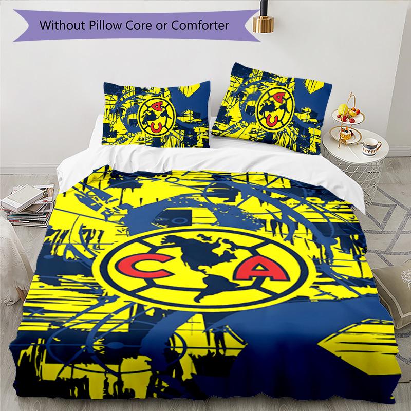 Club América 3pcs Bedding Set Duvet Cover Closure Includes 1 Duvet Cover & 2 Pillowcases for All Seasons Bedroom Home Dorm Decor