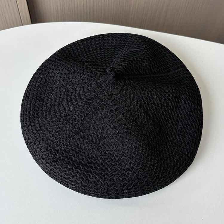 Light plate thin beret women's summer woven breathable bud hat versatile shopping sweet and gentle painter hat
