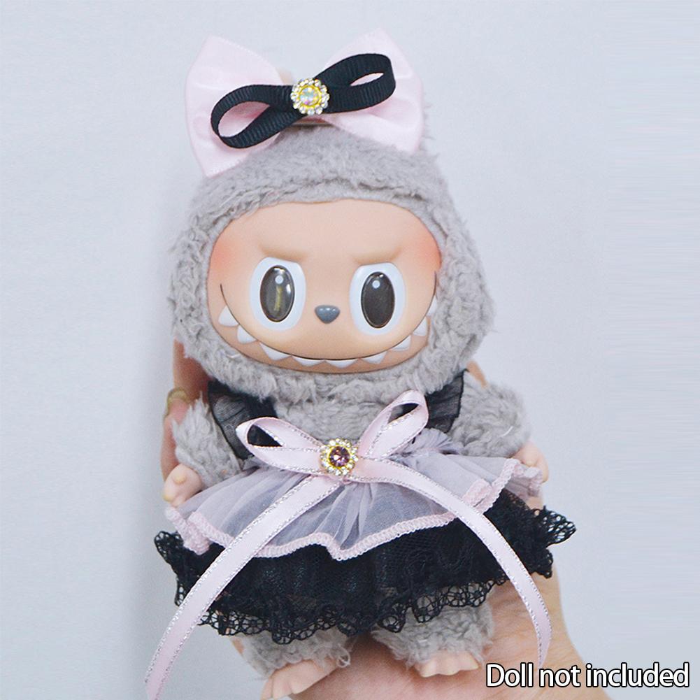 

Для куклы Лабубу 15-17 см Модная одежда Толстовки Одежда для кукол Сочетающиеся по цвету толстовки Аксессуары для кукол Милое украшение Маленькая одежда розовый