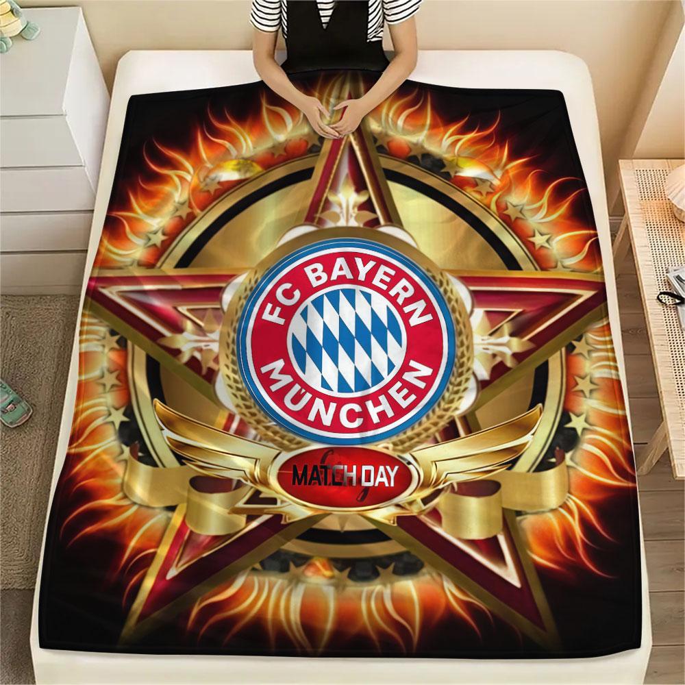 1PC FC Bayern Munchen Patterned Flannel Blanket Suitable For All Seasons for Home Decor Warmth and Comfort Gifts Holiday Present