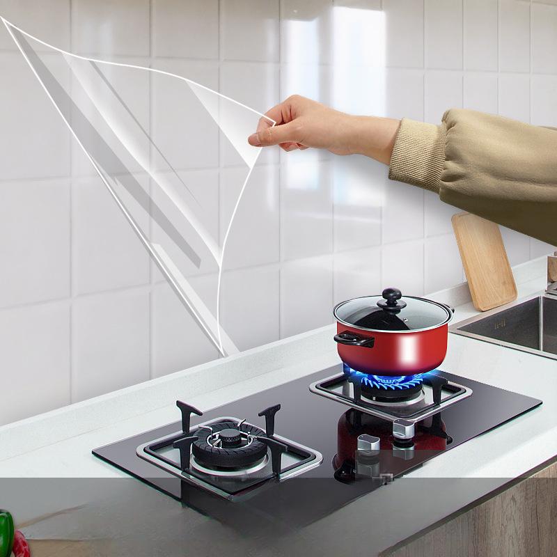 Wallpaper Self-adhesive Household Thickened Waterproof Wall Pasting Cabinets Cooktop Tabletop Decoration Kitchen Grease Sticker