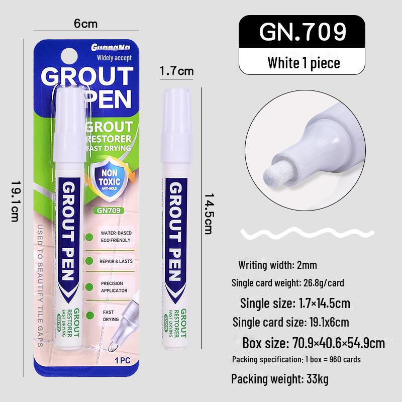 

Guangna 709 Водостойкая быстросохнущая ручка для ремонта швов плитки - влагостойкая смена цвета для зазоров между плиткой на полу
