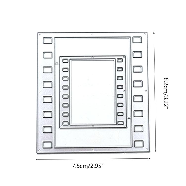 Rectangle Movie Frame Metal Die Cuts Delicate Embossing Script Dies Stencils