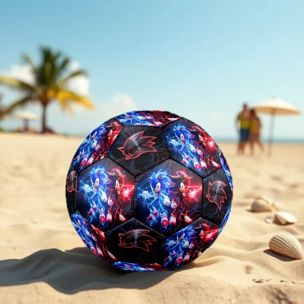1pc Sonic the Hedgehog Football Soccer Ball Size 5 Indoor Soccer Ball Fashion Colorful Backyard Game -Great For Sports Fans Gift HE40