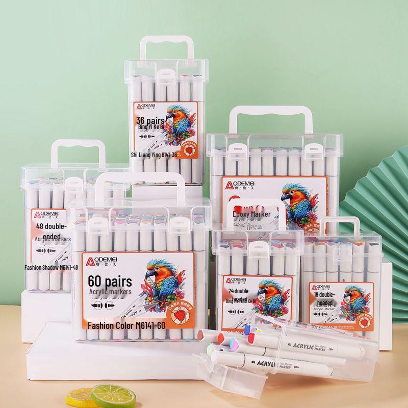 18-Color Double-Ended Acrylic Marker Set for Kids - Art, DIY, Journals & Coloring