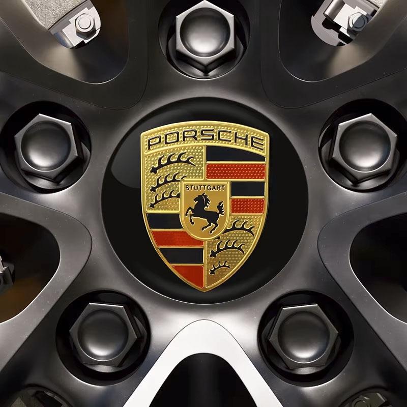 4Pcs 56MM Car Styling Wheel Center Hub Cap Stickers Accessories For Porsche 911 718 Taycan Panamera Cayenne Macan Boxster Cayman