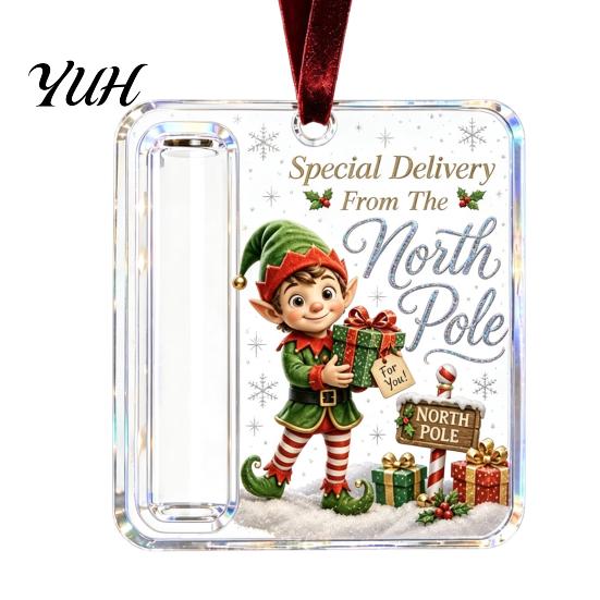 Christmas Cash Ornament with Lanyard Gift Ornament, Clear Acrylic Money Holder, Holiday Xmas Holder Tree Hanging Decoration, Funny Ways To for