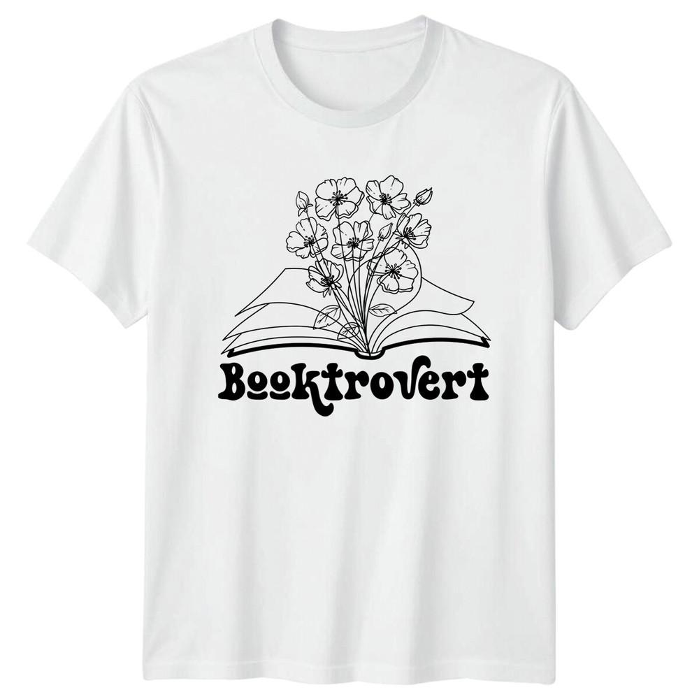 Booktrovert Flowers Book Lover TShirt Reader Graphic Tee S