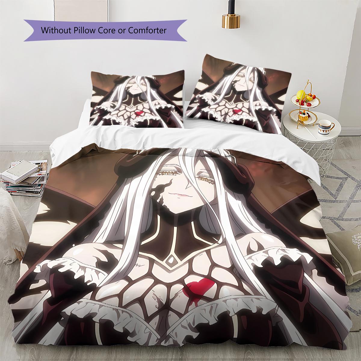 

OVERLORD Pattern Bedding,Quilt Set Quilt Cover Pillowcase Home Birthday Gift (1 * duvet cover + 2 * pillowcase, without core) 135x200cm