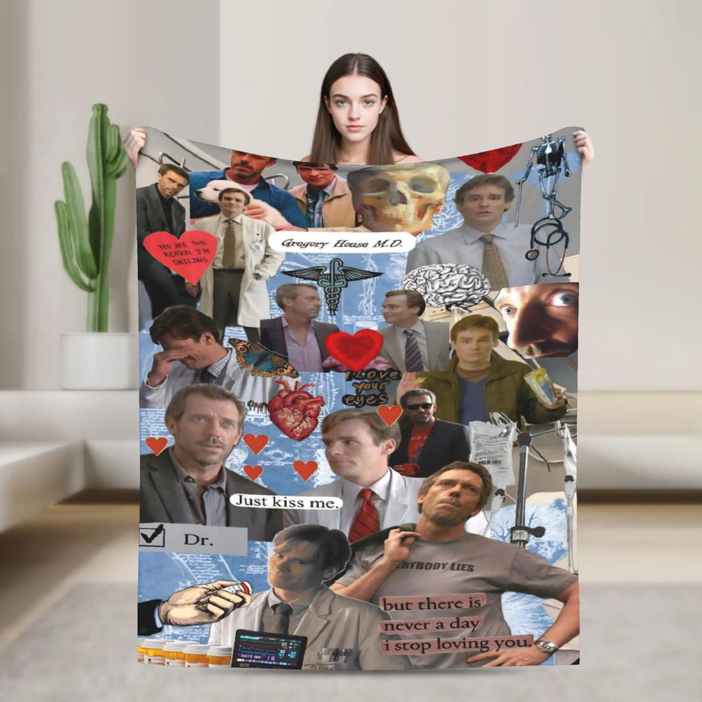 Cute House MD James Wilsons Knitted Blanket Plush Throw Blankets Bedding Couch Decoration Ultra-Soft Warm Bedspread