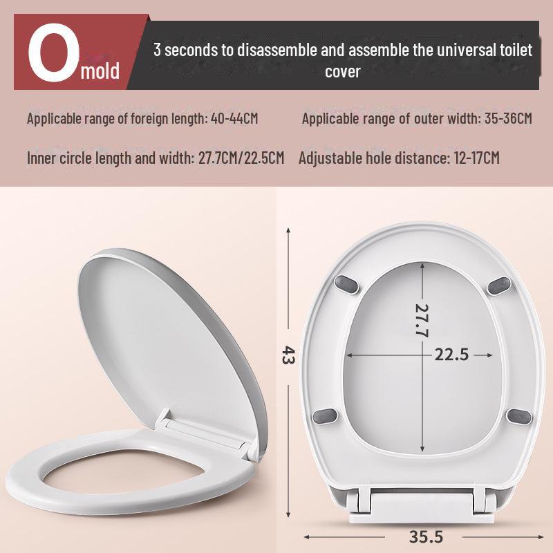Housse de siège de toilette universelle à installation rapide et à descente lente - Accessoires épais et adaptés à la maison