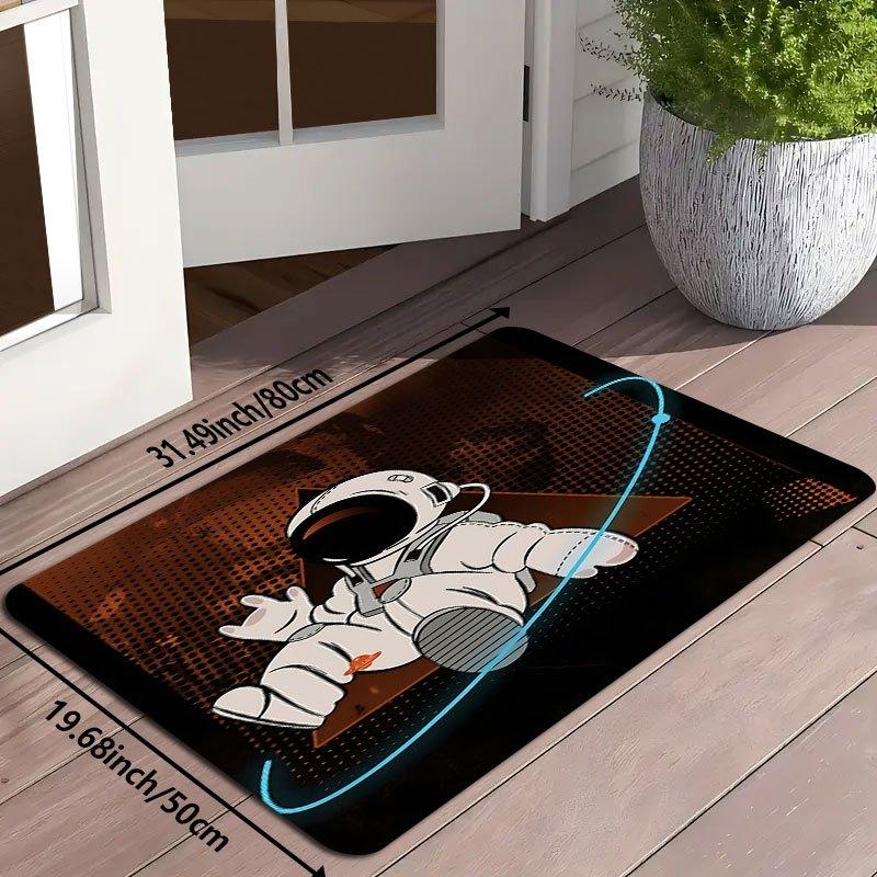 Astronaut Space Rug – Fun Cartoon Design, Soft Mat for Bathroom, Bedroom, Entryway Decor Decoration Floor Mat