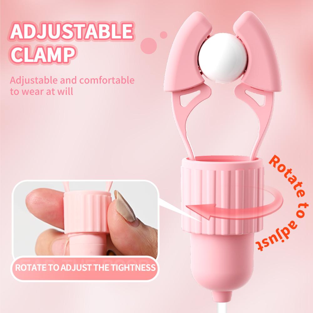 Vibrating Nipple Clamp Tongue Licking Sucking Vibrator for Women Breast Massage Labia Clitoris Clip Stimulation Massager Climax Sex Toy Masturbator