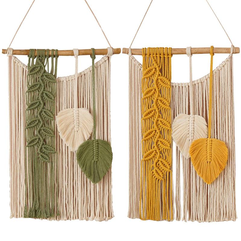 Boho Tapestry Macrame Wall Decor Hand-woven Color Macrame Wall Hanging Ornament Bohemian Craft Decoration Gorgeous Tapestry