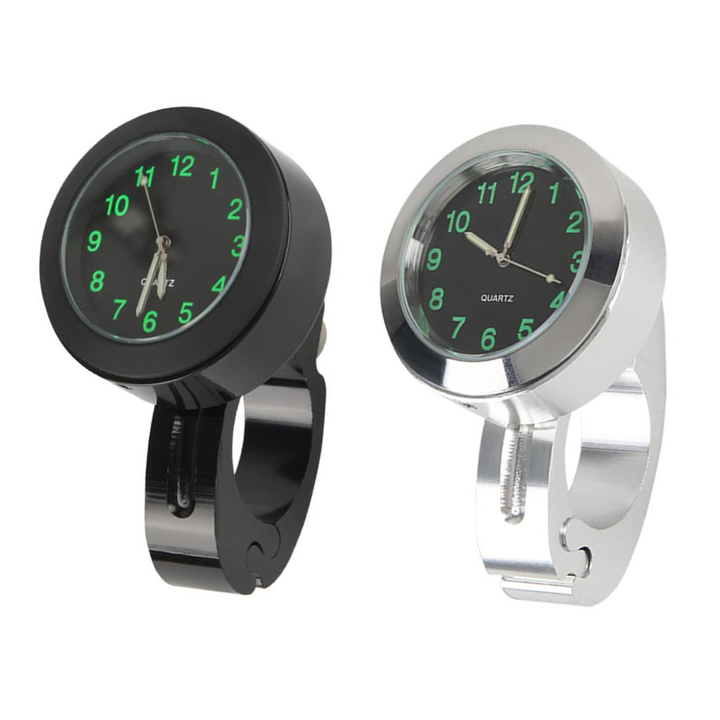 Motorcycle Handlebar Clock For 7/8" To 1" Handlebars, Billet Aluminum Waterproof Shock-absorbing Handlebar Clock Watch, Luminous Design, Universal Acc