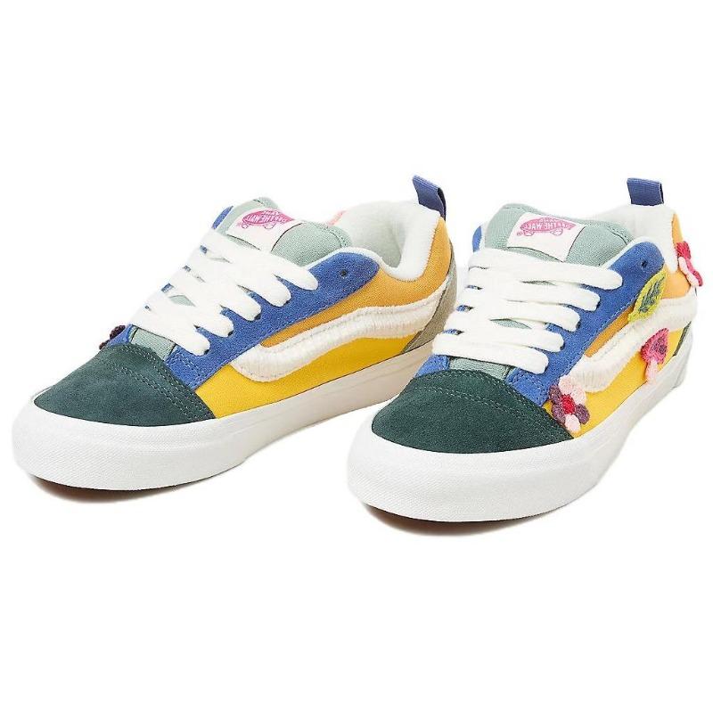 Vans Knu Skool unisex comfy vintage American chunky skate shoes durable low-top yellow green blue VN0009QCBMI
