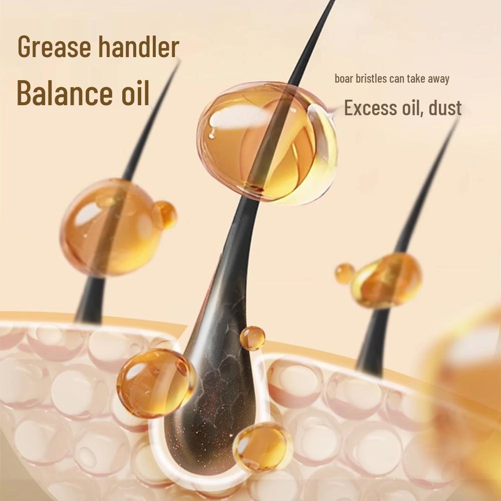Portable Dual-Use Boar Bristle Brush for Straight & Curly Hair - Compact Massage Comb for Men & Women