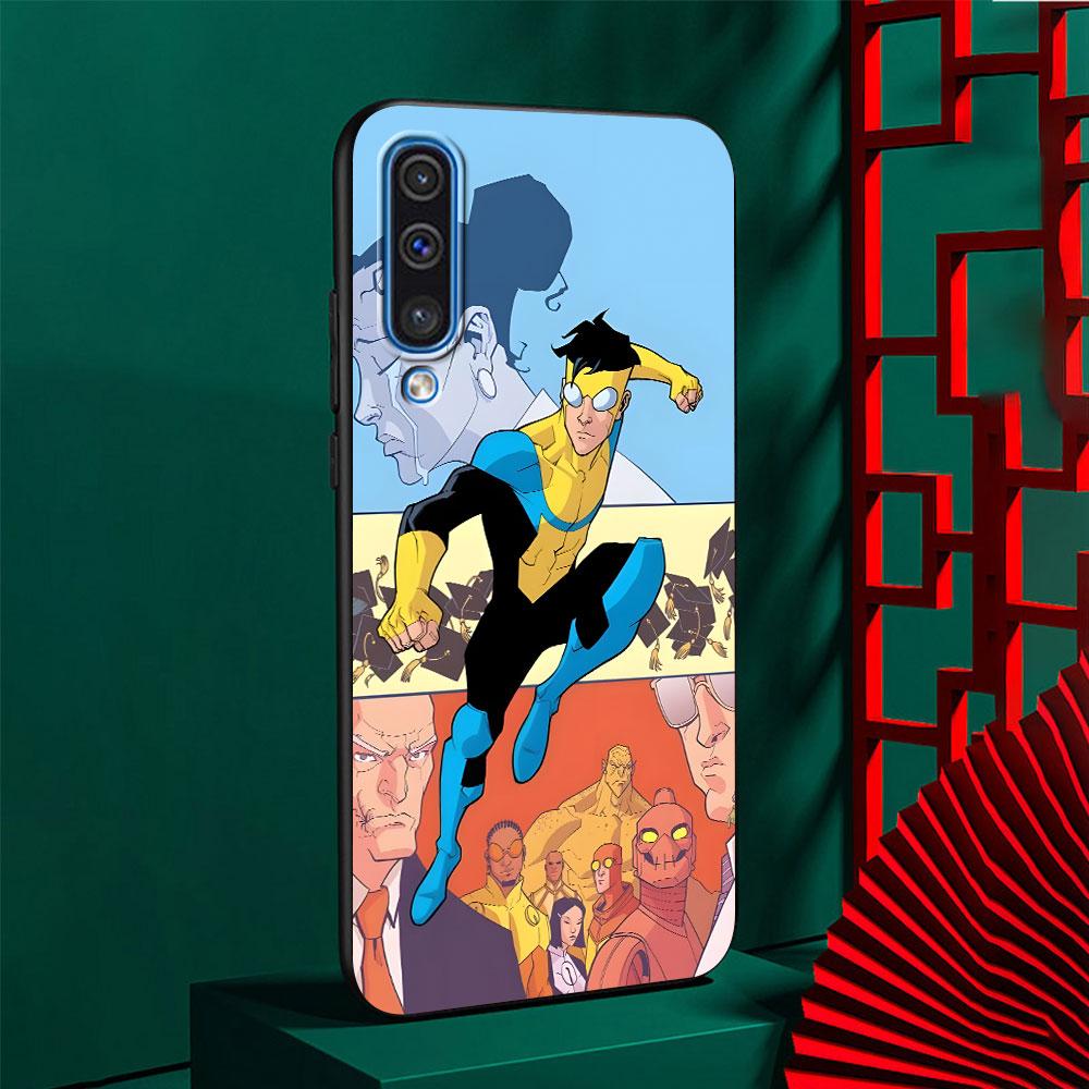 Invincible Case for Samsung Galaxy A10s A50 A50s A02s A03s A20 A30 A20e A70 A70s A20s A30s A10 A40 A04 A04s Black Phone Cover
