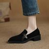 Fashion 2025 Spring Autumn Women Pumps Women Shoes Fashion Round Toe Loafers Shoes Retro Kid Suede Oxford Laides Shoes Genuine Leather