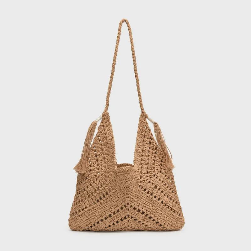 Knitted Retro Shoulder Bag with Inner Pocket – Fashionable Woven Commuter Handbag