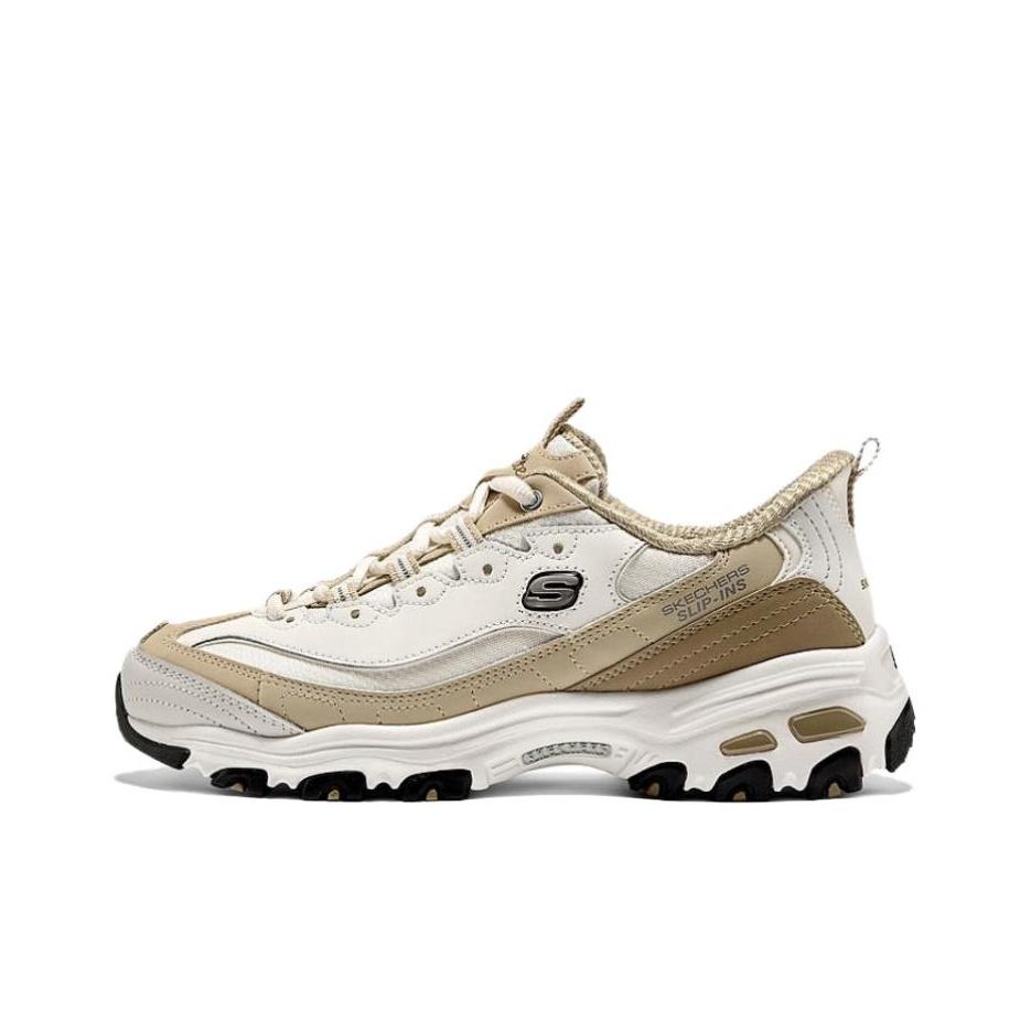 Skechers DLites Comfortable Versatile Low-Top Dad Shoes Women sneaker White Brown 150721-NAT 36.5