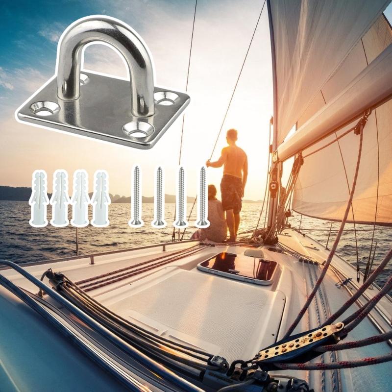 Stainless Steel Eye Plates for Secure Wall Ceiling Mounting Hammock Hook Hanger Outdoor Indoor Use Rustproof Deck Plates