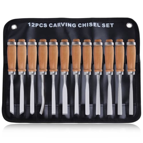 LEONTOOL Wood Carving Chisel Set, 12-Piece Set, Professional Woodworking Gudge, Professional Woodworking Hand Tool, Chisel Set, Wood Carving Kit, Begi