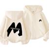 Unisex Trendy High Street M-Print Zipper Hooded Sweatshirt for Spring and Autumn