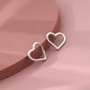1 Pair Stainless Steel Heart-shaped Earrings Simple and Elegant Fashionable Women's Earrings for Daily Wear or Parties, Jewelry Accessories