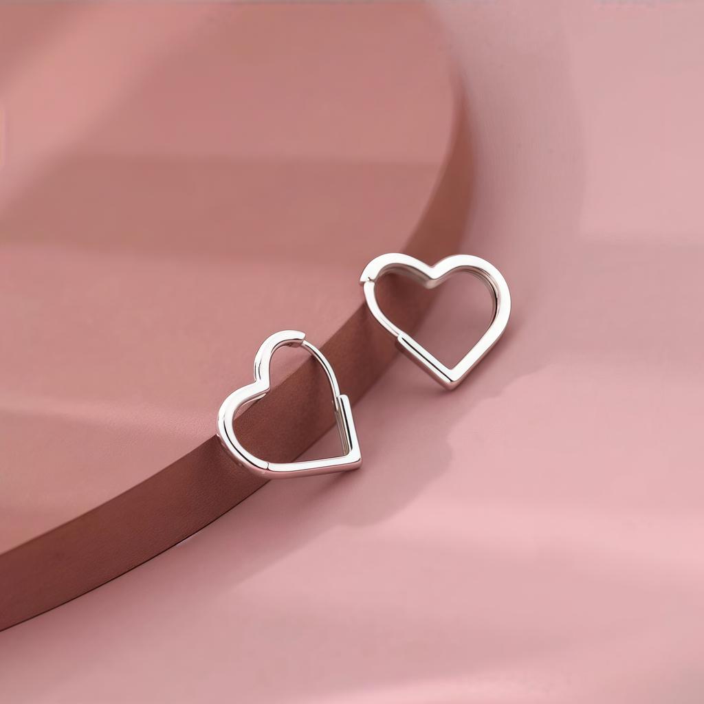 1 Pair Stainless Steel Heart-shaped Earrings Simple and Elegant Fashionable Women's Earrings for Daily Wear or Parties, Jewelry Accessories