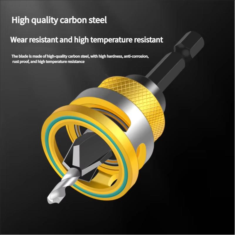 Adjustable Depth Countersink Drill Bit Set 4 Pieces M2 High Speed Steel for Wood Metal and Decorative Materials