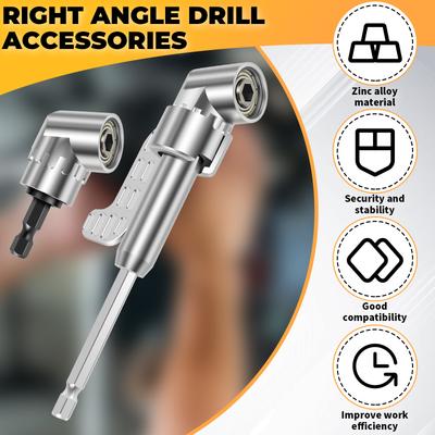 Adaptador de Furadeira de Ângulo Reto de 105 Graus Adaptador de Broca de Metal para Espaços Apertados Adaptador de Broca Angular Robusto Multifuncional