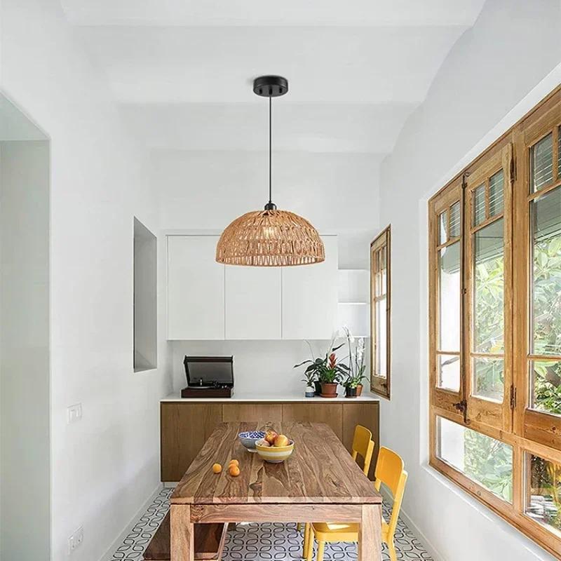 The Latest Japanese Hemp Rope Woven Chandelier Restaurant,Tea Room, BarLight LightsRoomDecor Chandeliers Christmas Decoration