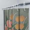 Floral Shower Curtain Botanical Pattern Bathroom Decor Nature Theme Waterproof Fabric Backdrop Modern Artistic Design Home Texti