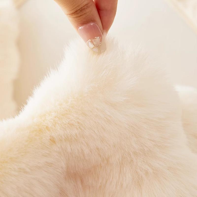 Black Bubbles Plush Sofa Cushion Couch Covers Solid Color Winter Thicken Sofa  Towel L Corner Soft Slipcovers Living Room Decor