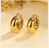 Chunky Geometric Hoop Earrings for Women, Circle Huggie Ear Jewelry, Stainless Steel Waterproof Earring Oorbellen Wholesale