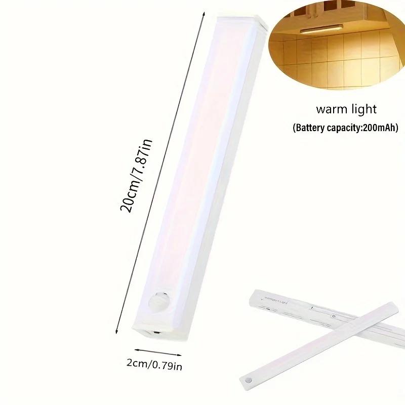 Rechargeable Magnetic LED Strip Light with Motion Sensor for RV Cabinet Wardrobe Kitchen - Wireless Night Light