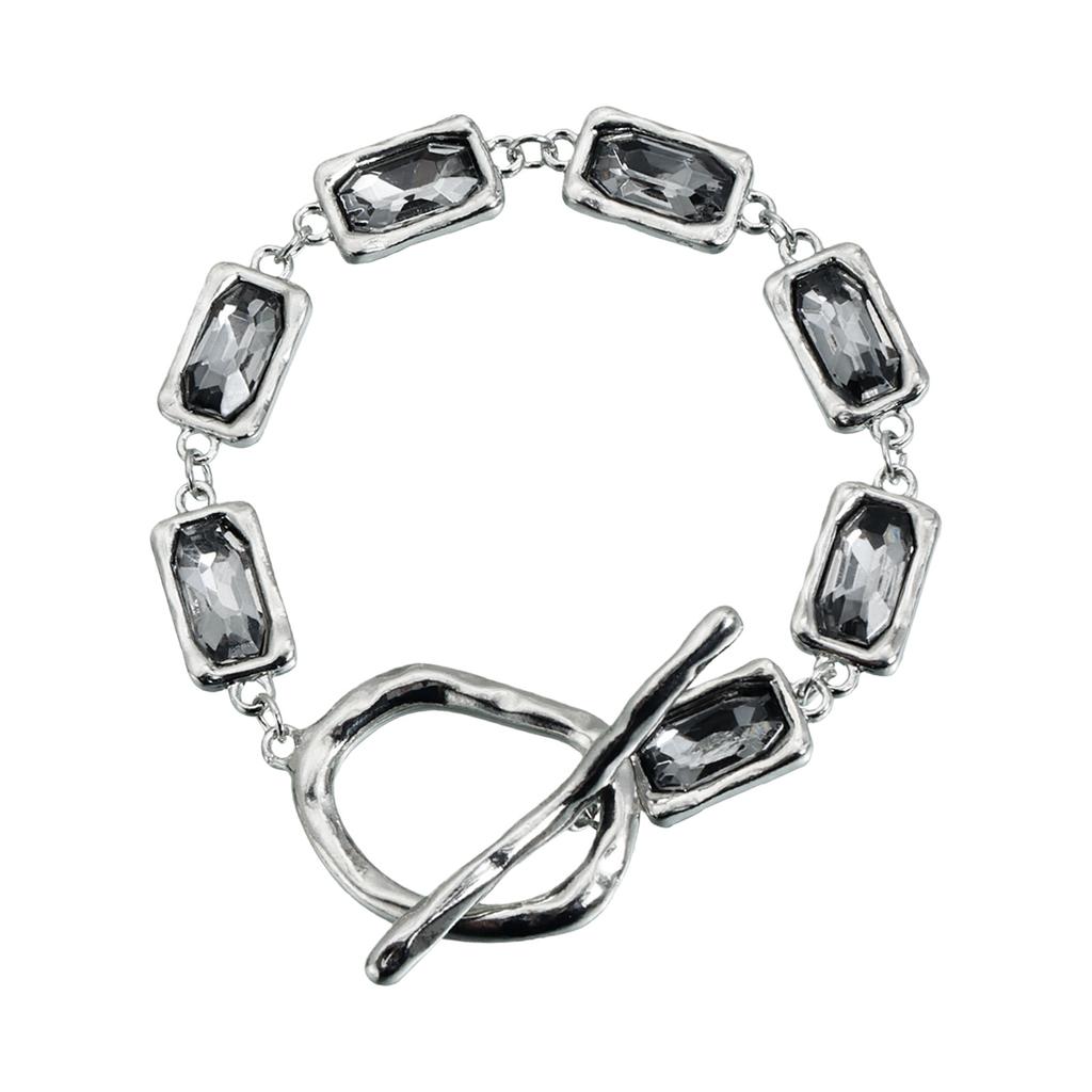 Comfortable Fit Geometric Square Black Diamonds Crystals Necklace Set Ideal For All Day Comfort And Formal Gatherings