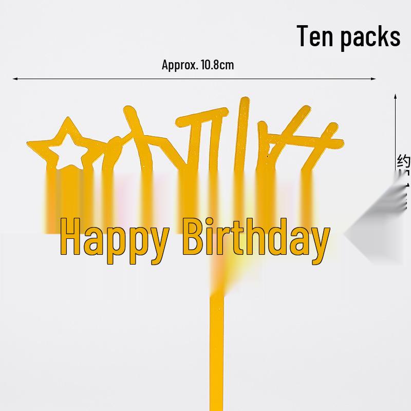 50-Pack Acrylic 'Happy Birthday' Cake Toppers - Popular Party Decorations with Free Shipping