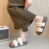 Thick-soled one-word beach slippers 2025 summer new outer wear muffin letter cool slippers fashion slippers women