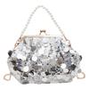 Bag, Women's Sequin Dinner, Shell Clip Bag, Light Luxury Socialite Pearl Handbag, Versatile Chain Shoulder Crossbody Bag