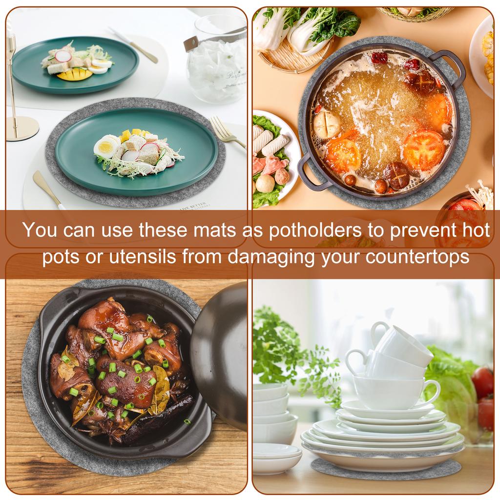 Plate Storage Dividers Cuttable Felt Tableware Separators Foldable Dish Storage Protectors for Glassware Procelain Frying Pans