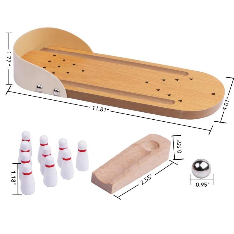 Tafelblad Mini Bowling Spel Houten Bord Arcade Schieten Kantoor Bureau Stressverlichting Vingerspeelgoed Leuke Cadeaus voor Mannen Vrouwen Kinderen
