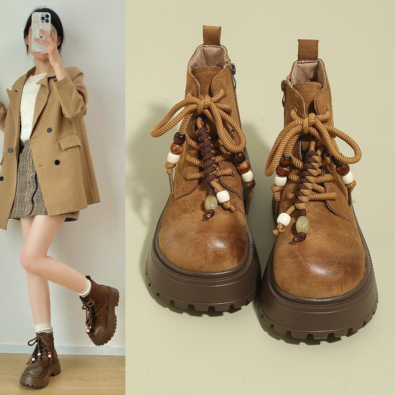 Niche design platform Martin boots women's 2025 new British style retro versatile height-increasing small casual shoes