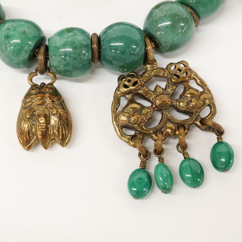 STEPHEN DWECK Green turquoise with charm Bracelet Green/GoldUsed