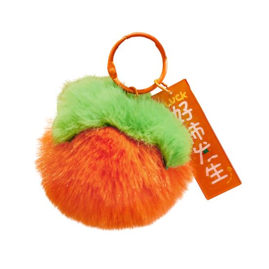 

Keychain Soft Fluffy Decompression Pendant Thickened Fabric Persimmon Charm Plush Toy Backpack Keys Bags Car помаранчевий
