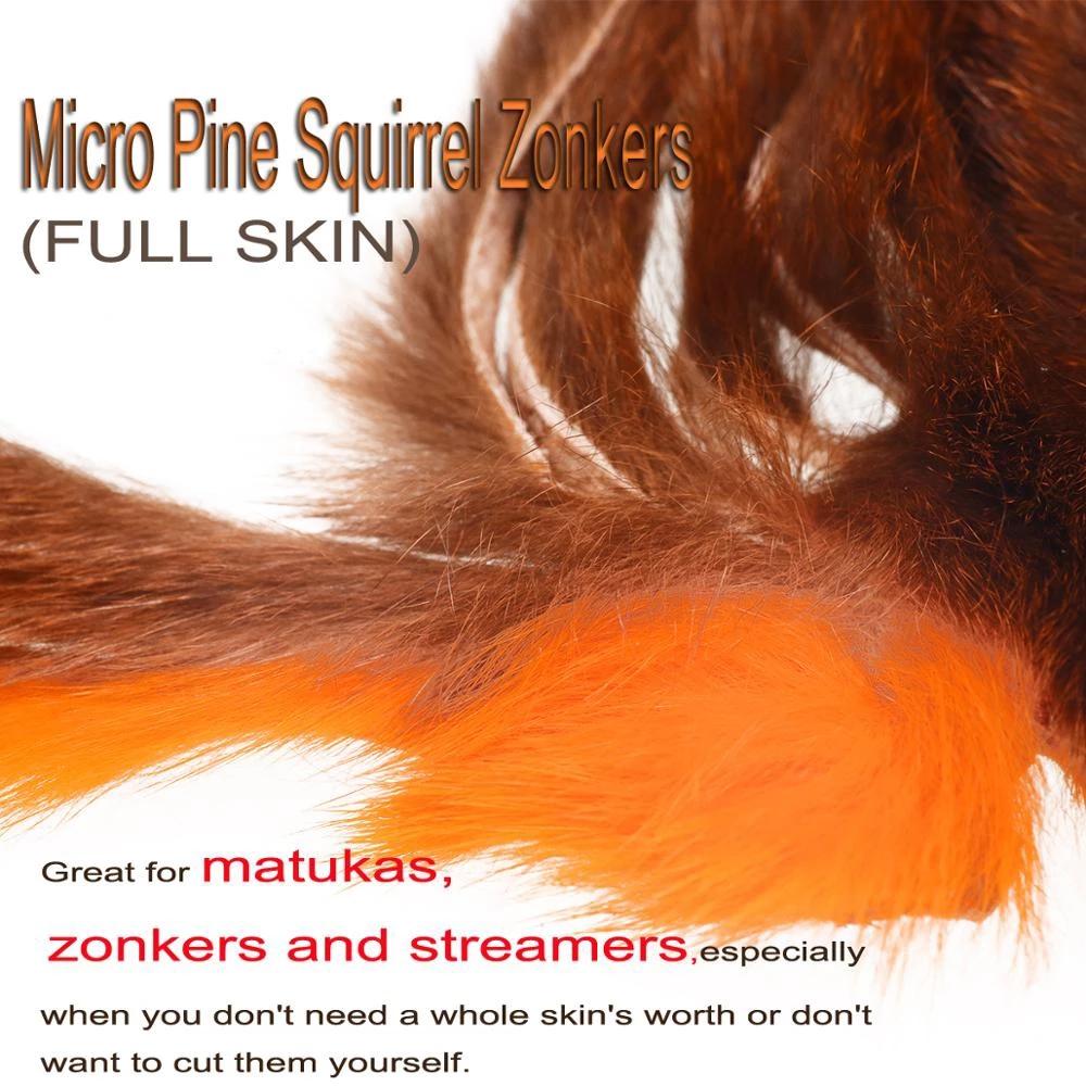 Bimoo Full Pine Eichhörnchen-Zonker-Hautstreifen für Matukas Zonkers Streamer Leeche Soft Strips 3 mm Dubbing Fur Fliegenbindematerialien