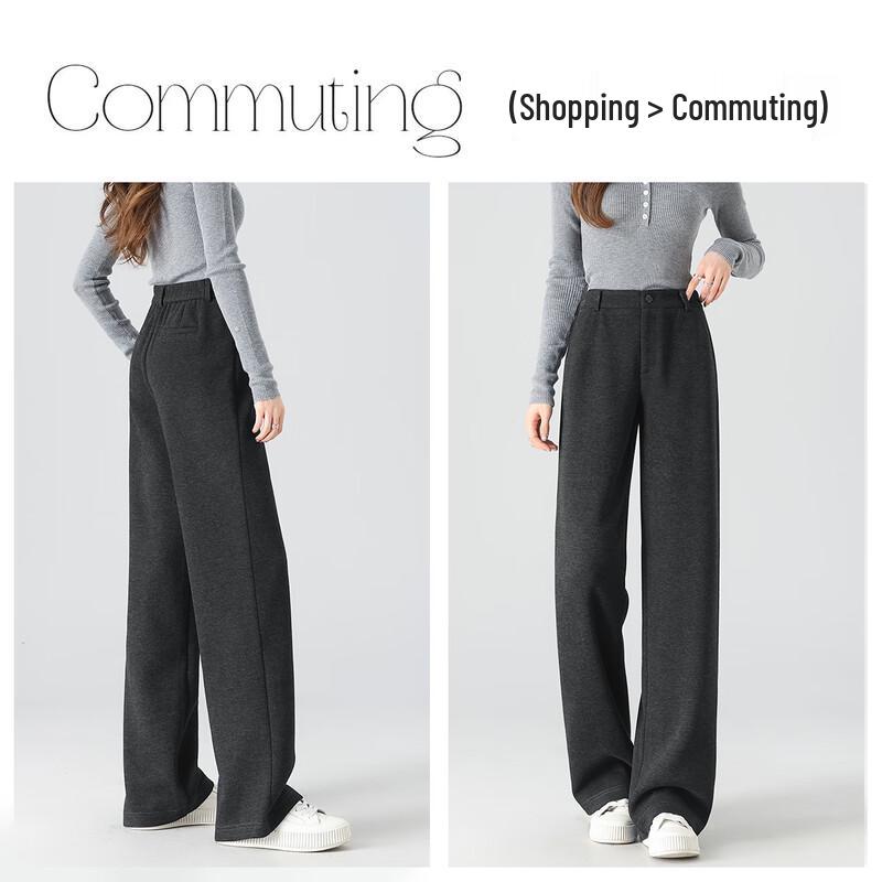 Handu Yishe Women's Sophisticated Wool Blend Straight-Leg Trousers