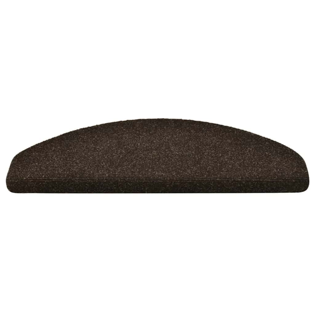 Self Adhesive Stair Treads 5 pcs 65 x 21 x 4 cm Dark Brown Semi Round Large